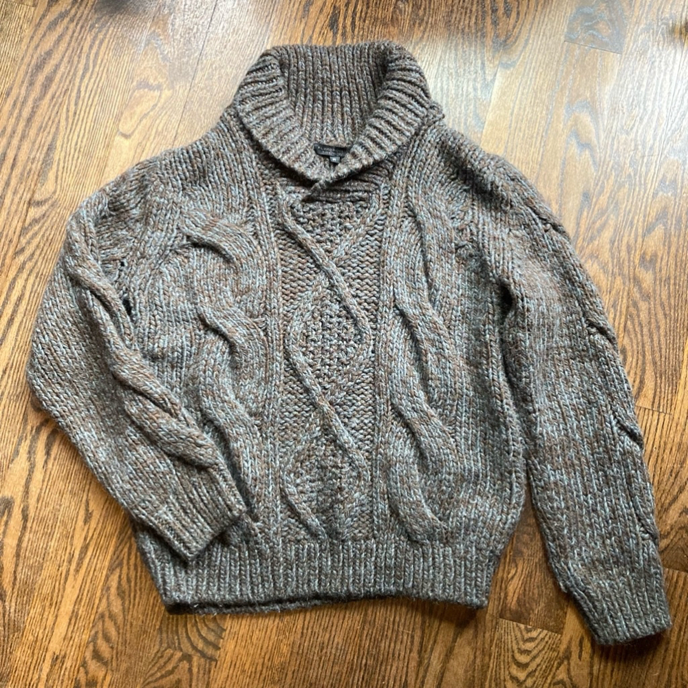 Woman’s/ Mens WOOL Filippo Novelli Brown & Grey Sweater Size M
